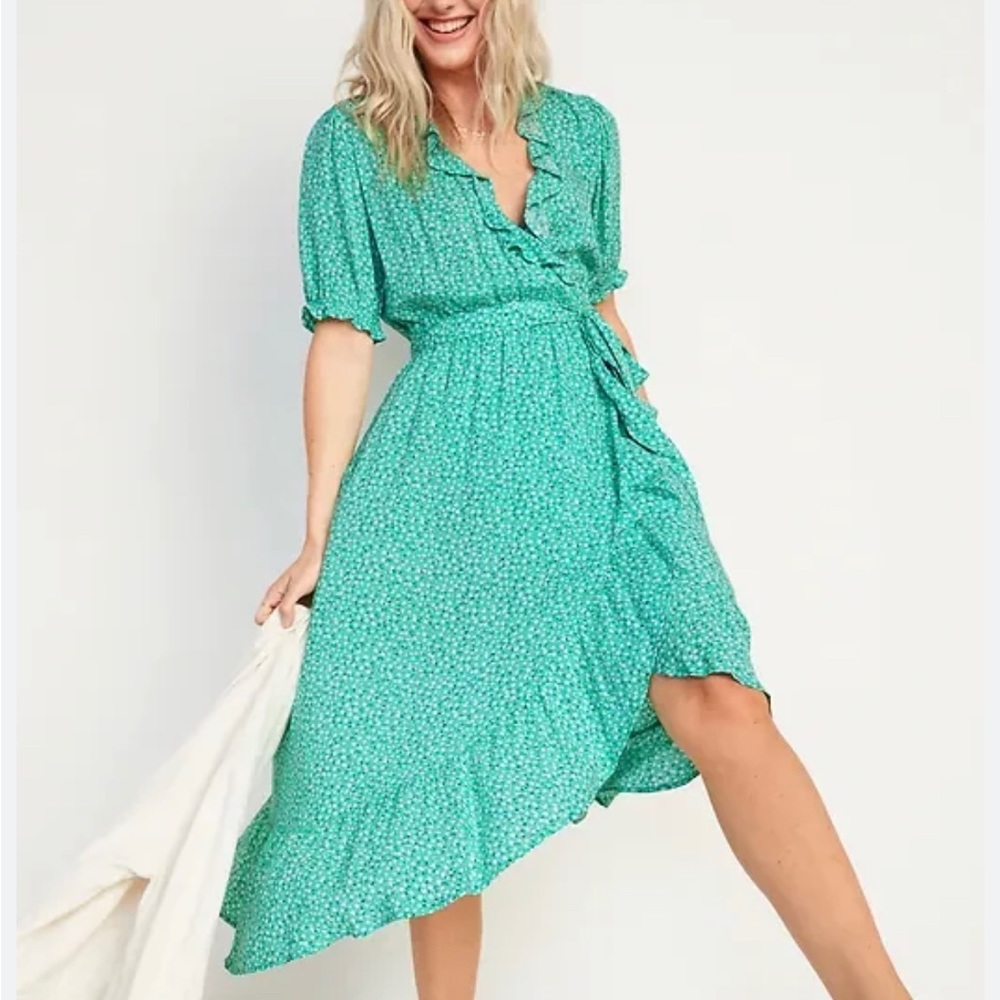 Old Navy Midi waist tie dress with ruffle, size XXL | never worn